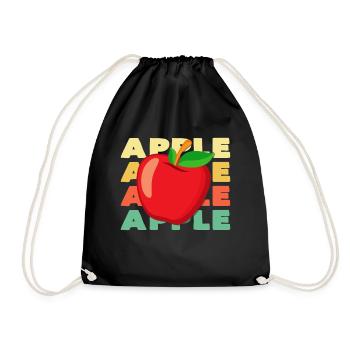 Pop Art Apple Illustration - Drawstring Bag - black - Front