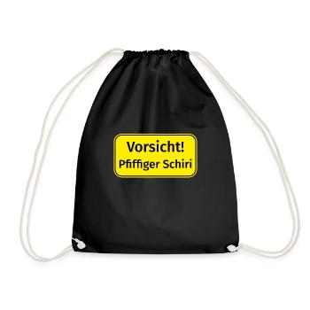Schiri Design für Fussball Schiedsrichter - Turnbeutel - Schwarz - Vorne