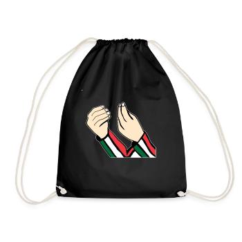 Italian flag design with Italian - Drawstring Bag - black - Front