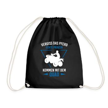 Vergiss Pferd Quad Quadfahrer Biker ATV Offroad - Turnbeutel - Schwarz - Vorne