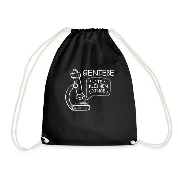 Genieße Kleinen Dinge Mikroskop Labor Biologie - Turnbeutel - Schwarz - Vorne