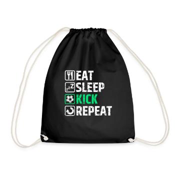 Eat Sleep Kick Repeat - Turnbeutel - Schwarz - Vorne