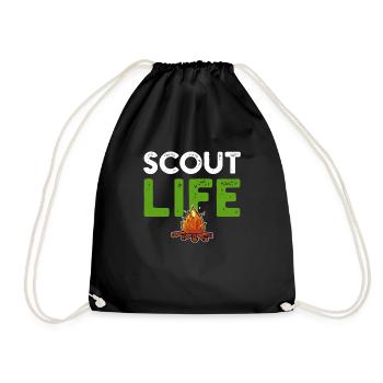 Scout camp fire - Drawstring Bag - black - Front