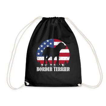 Border Terrier American Flag 4th of july Gift - Sac de sport léger - noir - Devant