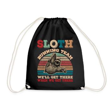 Vintage Sloth Running Team We'll Get There - Drawstring Bag - black - Front