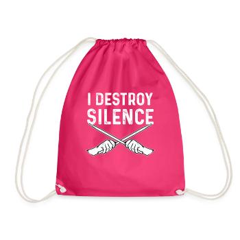 Drummer drumstick - Drawstring Bag - fuchsia - Front