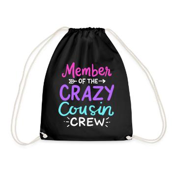 cousin - Drawstring Bag - black - Front