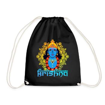 Krishna Mandala Hinduism Gift - Drawstring Bag - black - Front