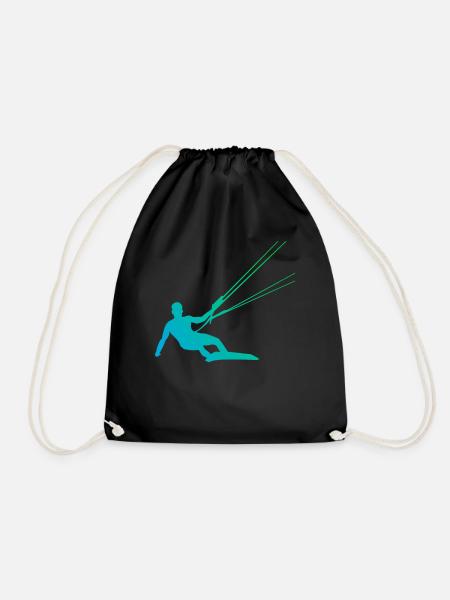 Kite Boarder haben ein Kiteboard zum Kitesurfen. - Turnbeutel - Schwarz