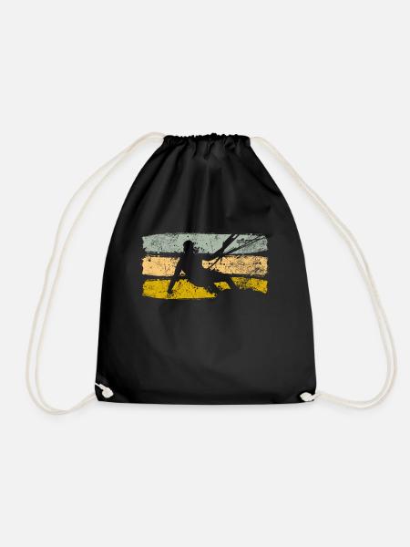 Retro Kiteboard Geschenk - Turnbeutel - Schwarz