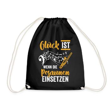 Posaune Musikverein - Turnbeutel - Schwarz - Vorne