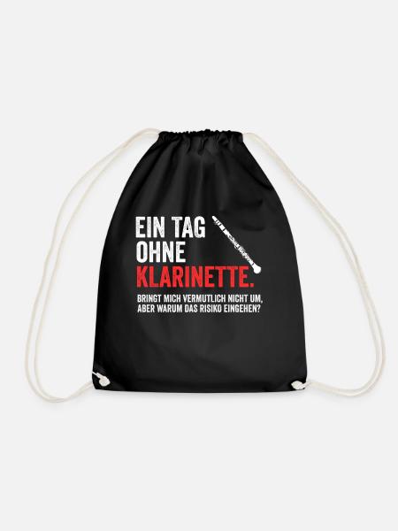 Klarinette Blasinstrument - Turnbeutel - Schwarz