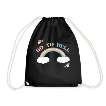 Go To Hell Rainbow - Drawstring Bag - black - Front