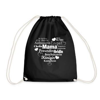 Maman copine héroïne cadeau pour dames mère - Sac de sport léger - noir - Devant