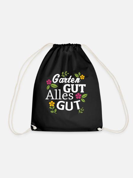 Garten Gartenarbeit Geschenk für Damen und Herren - Turnbeutel - Schwarz