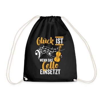 Cello Konzert - Turnbeutel - Schwarz - Vorne