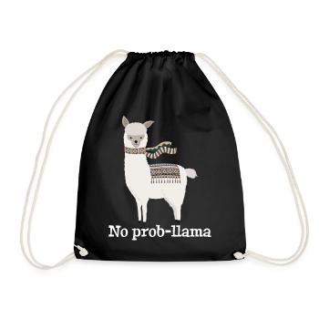 No Prob Llama - Drawstring Bag - black - Front