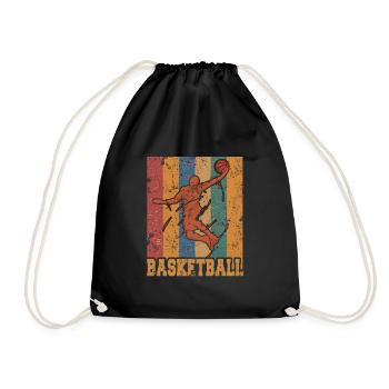 Retro basketball player clothing - Drawstring Bag - black - Front
