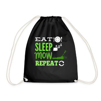 Mowing the lawn mower - Drawstring Bag - black - Front