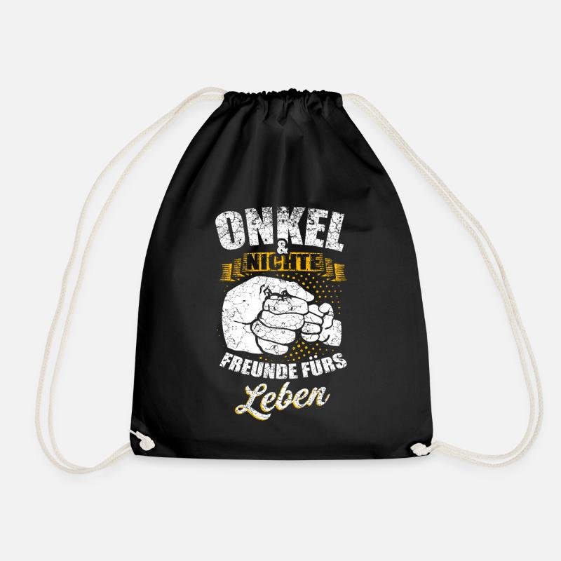 Onkel und Nichte, Freunde fürs Leben - Turnbeutel - Schwarz