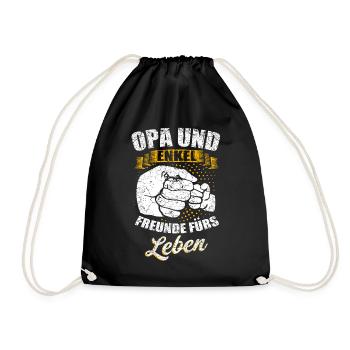 Opa und Enkel - Turnbeutel - Schwarz - Vorne