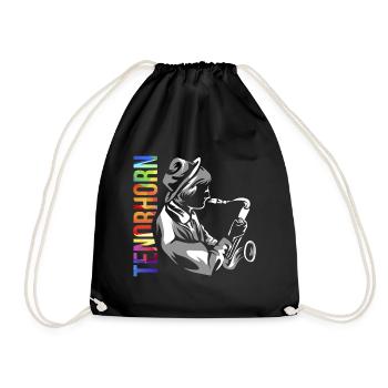 Tenorhorn Geschenk - Turnbeutel - Schwarz - Vorne
