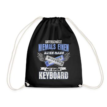 Keyboard Musiker - Turnbeutel - Schwarz - Vorne