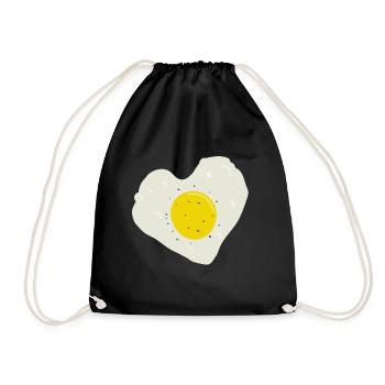 Coeur d'oeuf frit - Sac de sport léger - noir - Devant