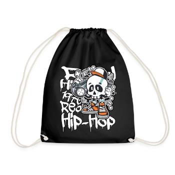 Hip Hop Totenschädel Totenkopf Graffiti Skater - Turnbeutel - Schwarz - Vorne