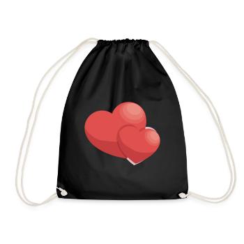 Romantic heart - Drawstring Bag - black - Front
