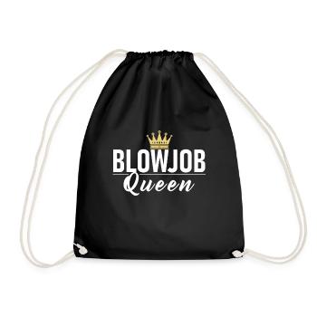 BLOWJOB QUEEN BDSM KINKY CUCKOLD FESSELN T-Shirt - Turnbeutel - Schwarz - Vorne