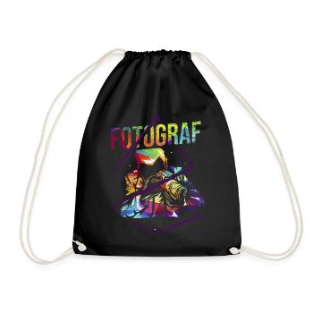 Fotograf Fotografie Geschenk - Turnbeutel - Schwarz - Vorne