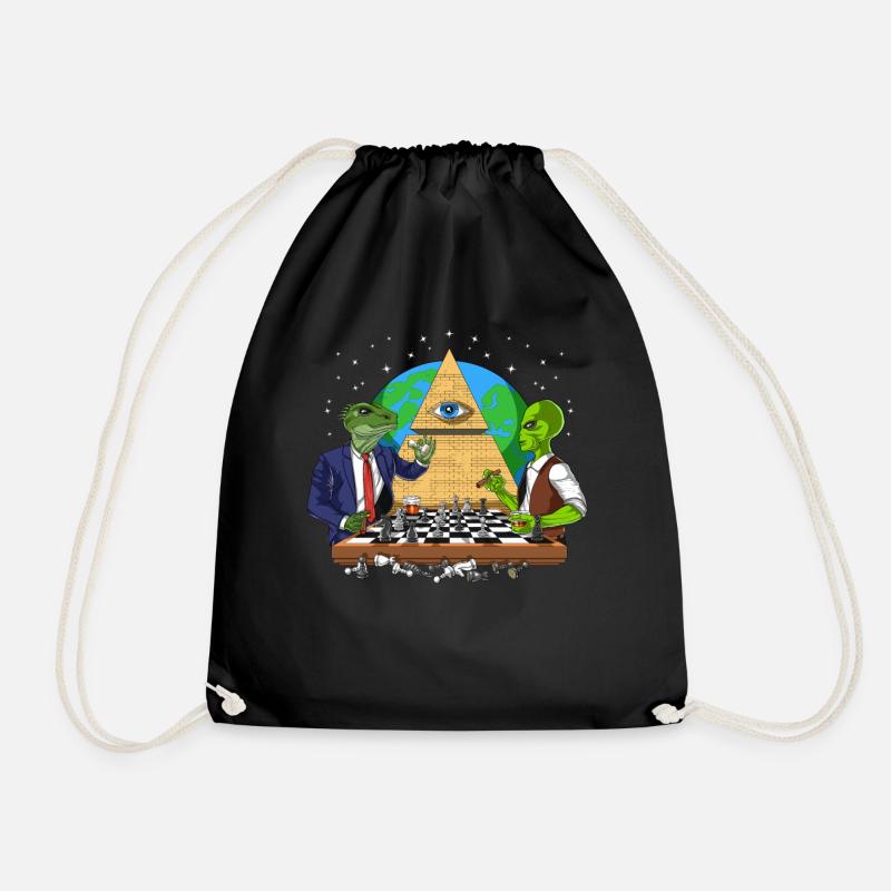 Illuminati Alien Conspiracy - Drawstring Bag - black