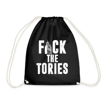 Fuck The Tories Boris Election Funny Anti Tory - Drawstring Bag - black - Front