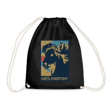 Shetlandpony - Turnbeutel - Schwarz - Vorne