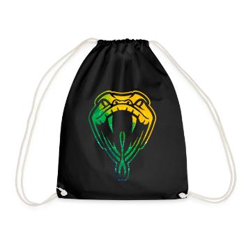 Snake head snake venomous vipers reptiles - Drawstring Bag - black - Front