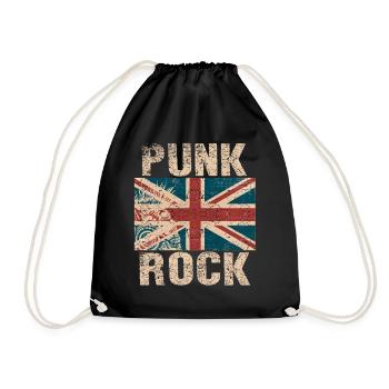 Punk UK music retro punk rock England - Drawstring Bag - black - Front