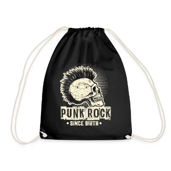 Punk Music Retro Punk Rock Skull Gift 1 - Drawstring Bag - black - Front