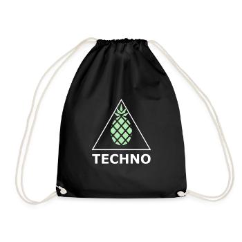 Techno Triangle Pineapple - Drawstring Bag - black - Front