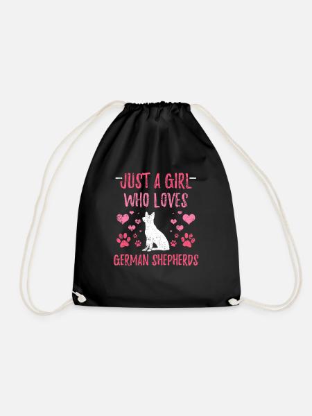 German shepherd dog - Drawstring Bag - black