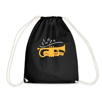 wind instrument - Drawstring Bag - black - Front