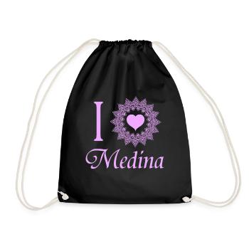 MEDINA, Umrah, Hajj, Kaba, Mecca, pilgrimage - Drawstring Bag - black - Front