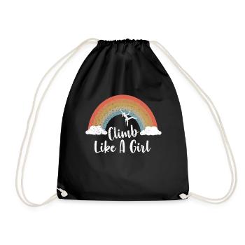 Climb like a Girl Climbing Bouldering - Drawstring Bag - black - Front