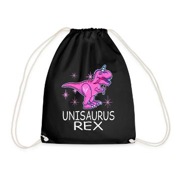Unicorn Dino Trex Unisaurus Rex Unicorn - Drawstring Bag - black - Front