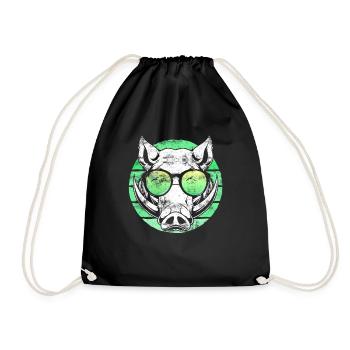 Sanglier chasse forestier trophée chasse sanglier sauvage - Sac de sport léger - noir - Devant