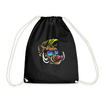Sanglier chasse forestier trophée chasse sanglier sauvage - Sac de sport léger - noir - Devant