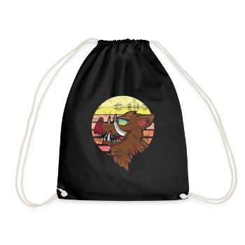Sanglier chasse forestier trophée chasse sanglier sauvage - Sac de sport léger - noir - Devant