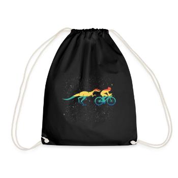 Conception de cadeau de vélo rétro Velociraptor Dino - Sac de sport léger - noir - Devant