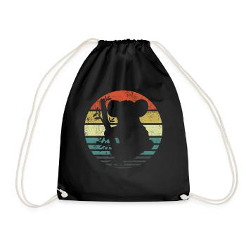 Koala Retro - Drawstring Bag - black - Front