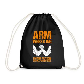 Arm wrestling arm wrestling sport arm wrestling fitness - Drawstring Bag - black - Front